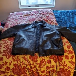 Black leather jacket